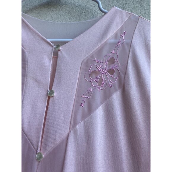 Vintage 60s Sears Womens Pink Semi Sheer Dressing Gown Size S 100% Nylon Boudoir - Picture 9 of 10